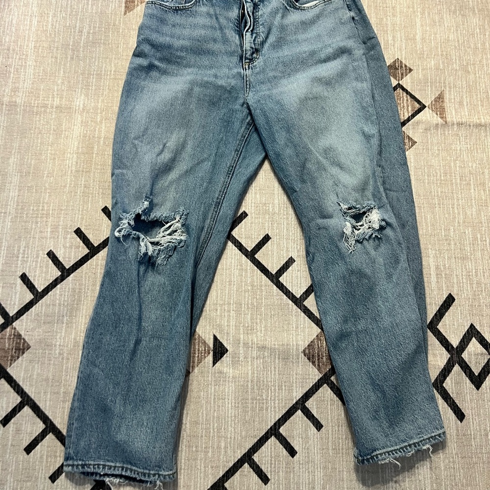 Distressed Blue Jeans